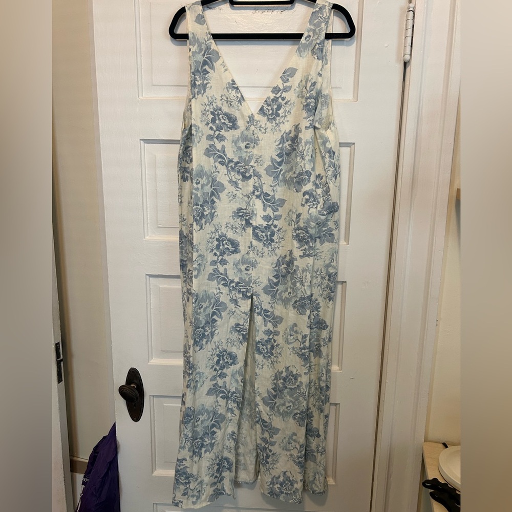 Reformation Monique Blue Floral Dress